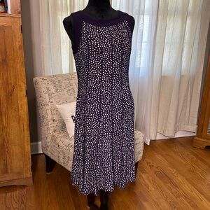 Perceptions New York Purple polka dot dress. Size M